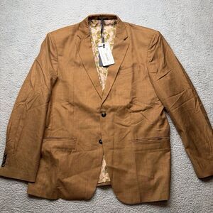 Grace Karin Men Sport Suit Coat Blazer Jacket 2xl tan bronze khaki NWT